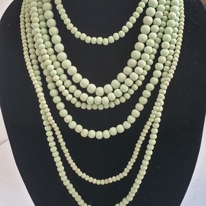 Mint Green wooden beaded necklace